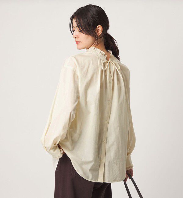 UNITED ARROWS green label relaxing「［size SHORTあり］フリルネック 2WAY ブラウス」|シャツ・ブラウス|