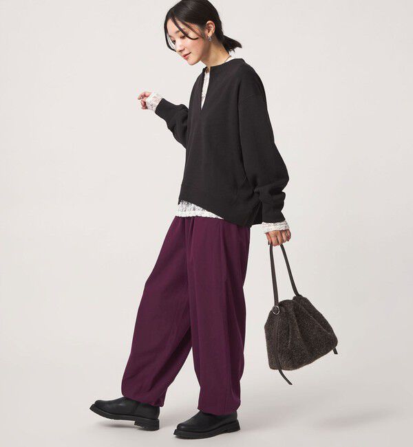 UNITED ARROWS green label relaxing「【WEB限定】＜at ease＞ バルーン パンツ マシンウォッシャブル ストレッチ 帯電防止」|その他|WINE