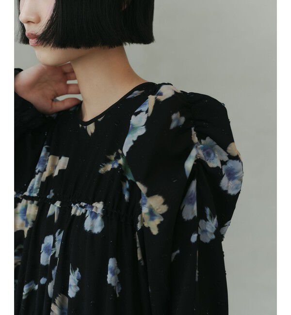 EMMEL REFINES「＜EMMEL REFINES＞EM カットドビー プリント ティアード ワンピース」|ワンピース|