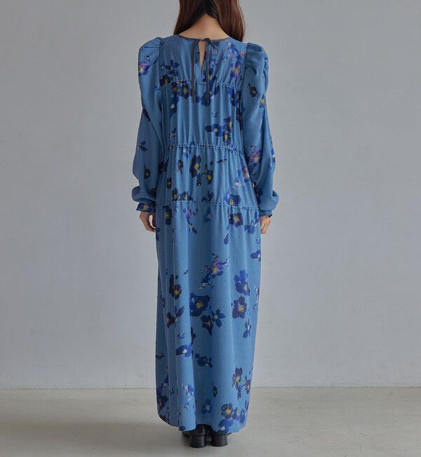 EMMEL REFINES「＜EMMEL REFINES＞EM カットドビー プリント ティアード ワンピース」|ワンピース|