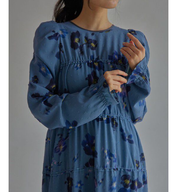 EMMEL REFINES「＜EMMEL REFINES＞EM カットドビー プリント ティアード ワンピース」|ワンピース|