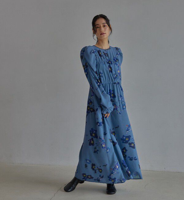 EMMEL REFINES「＜EMMEL REFINES＞EM カットドビー プリント ティアード ワンピース」|ワンピース|