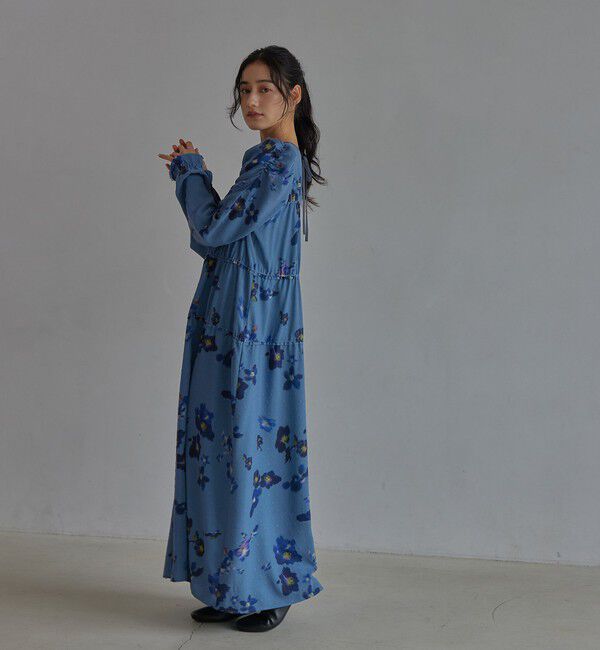 EMMEL REFINES「＜EMMEL REFINES＞EM カットドビー プリント ティアード ワンピース」|ワンピース|