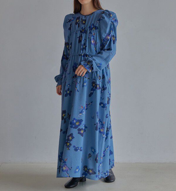 EMMEL REFINES「＜EMMEL REFINES＞EM カットドビー プリント ティアード ワンピース」|ワンピース|