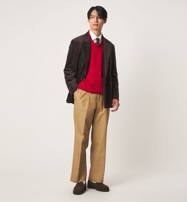 UNITED ARROWS green label relaxing「アゼ Vネック スキッパー ニット ポロシャツ」|ニット・セーター|