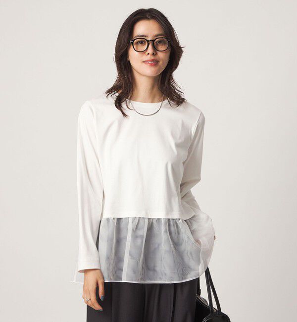 UNITED ARROWS green label relaxing「スソ チュール プルオーバー カットソー」|Tシャツ・カットソー|OFF WHITE