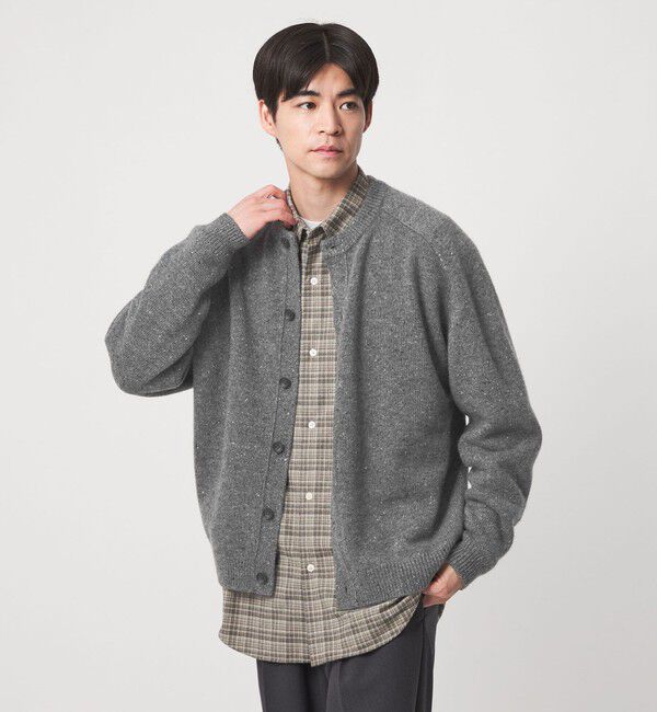 UNITED ARROWS green label relaxing「ウール ナイロン カラーネップ カーディガン」|カーディガン|MD.GRAY