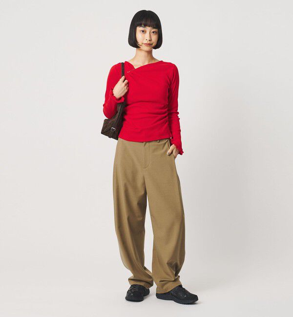 BEAUTY&YOUTH UNITED ARROWS「コットン リブ ボタン ギャザー プルオーバー」|Tシャツ・カットソー|