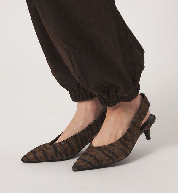 BEAUTY&YOUTH UNITED ARROWS「＜CORSO ROMA 9＞ゼブラ ポインテッド バックストラップ ミュール」|サンダル|DK.BROWN