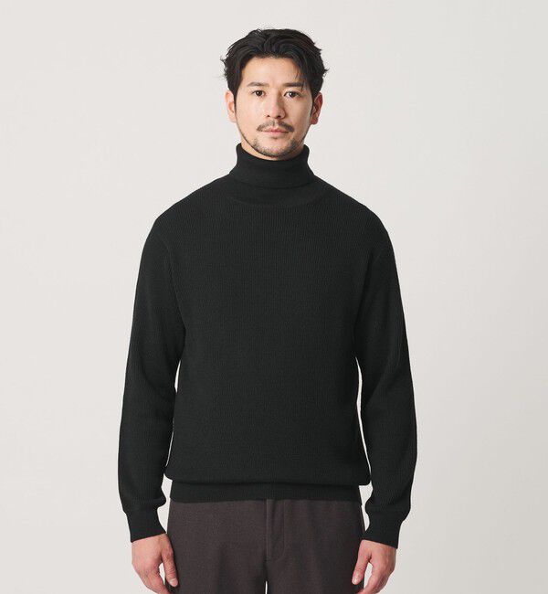 BEAUTY&YOUTH UNITED ARROWS「【WEB限定 WARDROBE SMART】マシーンウォッシャブル ウールミックス アゼ タートルネック」|ニット・セーター|