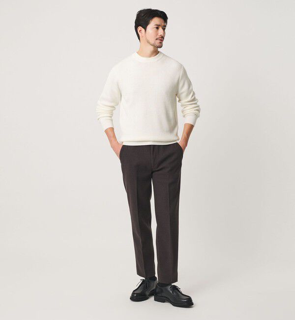 BEAUTY&YOUTH UNITED ARROWS「【WEB限定 WARDROBE SMART】マシーンウォッシャブル ウールミックス アゼ クルーネック」|ニット・セーター|