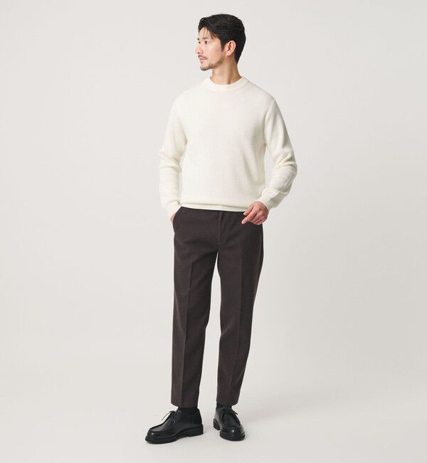 BEAUTY&YOUTH UNITED ARROWS「【WEB限定 WARDROBE SMART】マシーンウォッシャブル ウールミックス アゼ クルーネック」|ニット・セーター|
