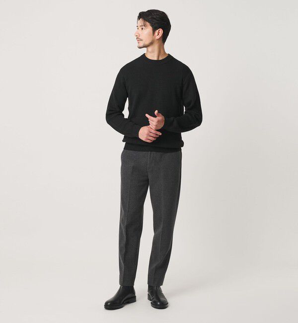 BEAUTY&YOUTH UNITED ARROWS「【WEB限定 WARDROBE SMART】マシーンウォッシャブル ウールミックス アゼ クルーネック」|ニット・セーター|