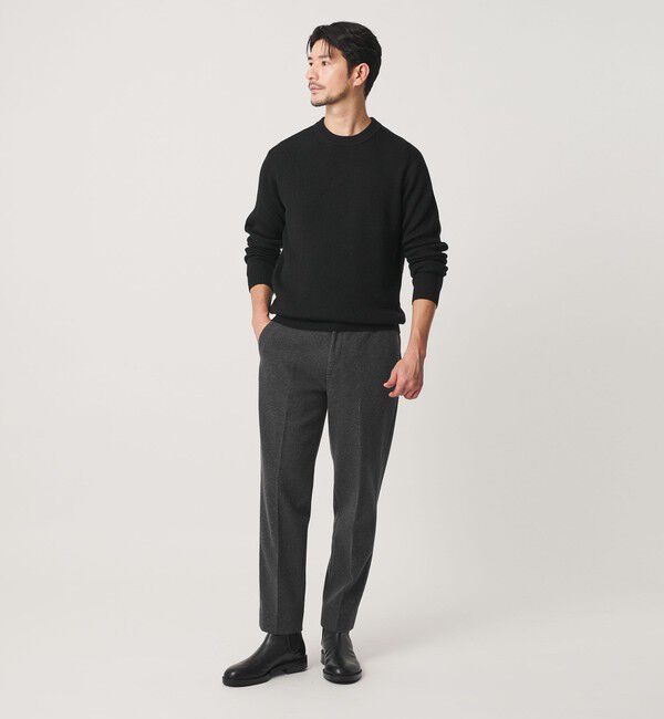 BEAUTY&YOUTH UNITED ARROWS「【WEB限定 WARDROBE SMART】マシーンウォッシャブル ウールミックス アゼ クルーネック」|ニット・セーター|