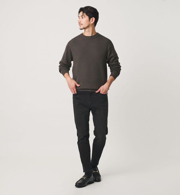 BEAUTY&YOUTH UNITED ARROWS「【WEB限定 WARDROBE SMART】マシーンウォッシャブル ウールミックス アゼ クルーネック」|ニット・セーター|