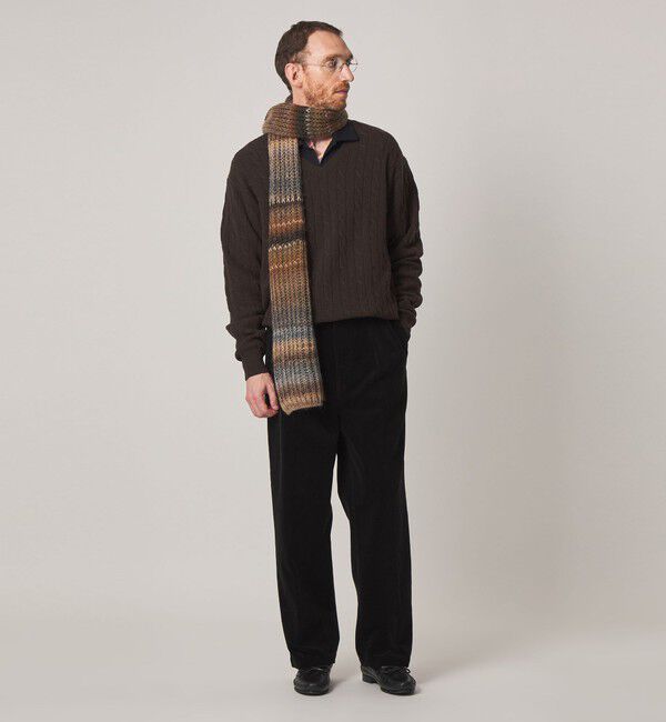 STEVEN ALAN「＜Steven Alan＞ オーストラリアンラムズウール ケーブル Vネック ニット」|ニット・セーター|