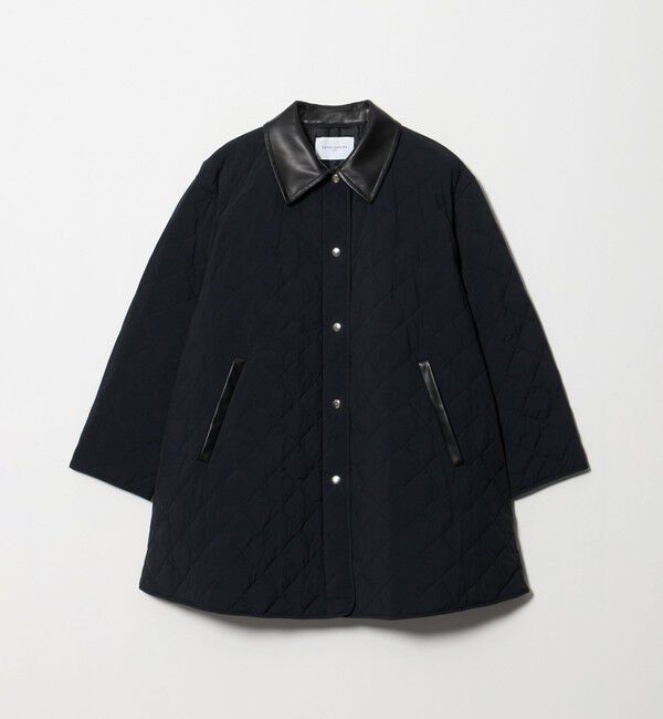 UNITED ARROWS「キルティング ステンカラー ミドルコート」|ステンカラーコート|BLACK