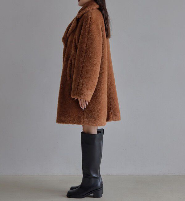 EMMEL REFINES「＜EMMEL REFINES＞EM Wボタン Aライン フェイクファーコート」|その他|