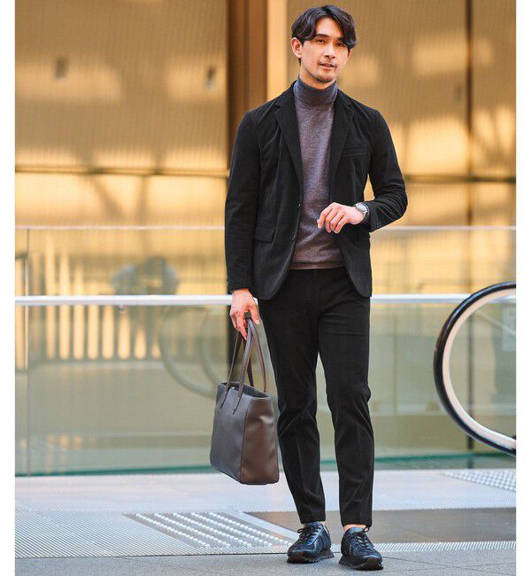 UNITED ARROWS green label relaxing「【WEB限定】JUST fit コーデュロイ ナロー セットアップ ジャケット＆パンツ」|スーツ|BLACK