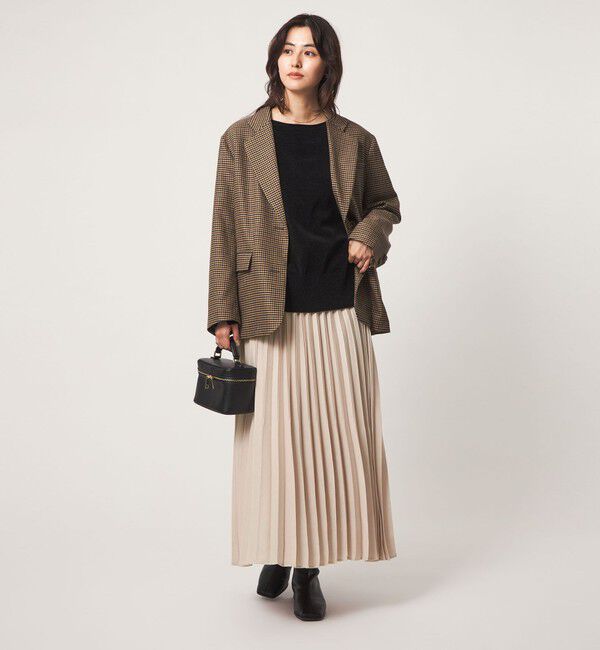 UNITED ARROWS green label relaxing「スウェードライク サテン プリーツ スカート」|フレア|