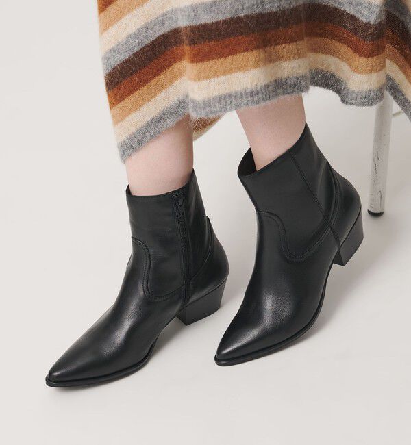 BEAUTY&YOUTH UNITED ARROWS「＜CORSO ROMA 9＞ウェスタン ショートブーツ」|ロングブーツ|BLACK