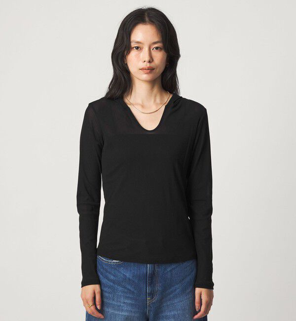 UNITED ARROWS green label relaxing「チュール シアー フード プルオーバー カットソー」|Tシャツ・カットソー|
