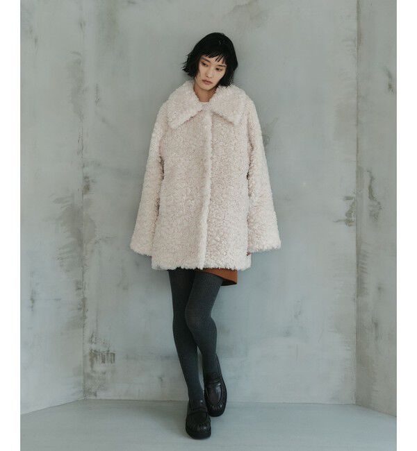 EMMEL REFINES「＜EMMEL REFINES＞EM カーリーボア ミディアム コート」|その他|OFF WHITE