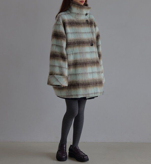 EMMEL REFINES「＜EMMEL REFINES＞EM シャギー チェック ミディアム コート」|その他|
