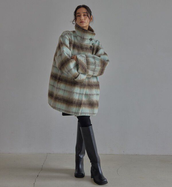 EMMEL REFINES「＜EMMEL REFINES＞EM シャギー チェック ミディアム コート」|その他|