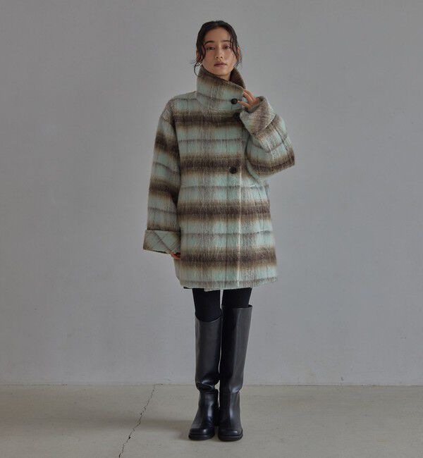 EMMEL REFINES「＜EMMEL REFINES＞EM シャギー チェック ミディアム コート」|その他|
