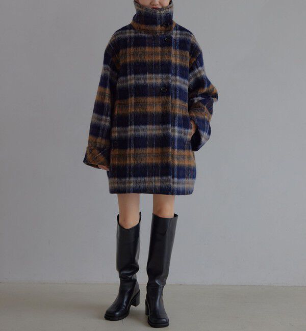 EMMEL REFINES「＜EMMEL REFINES＞EM シャギー チェック ミディアム コート」|その他|