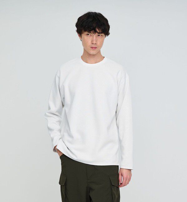 UNITED ARROWS green label relaxing「ダブルフェイス クルーネック 長袖 カットソー」|Tシャツ・カットソー|WHITE