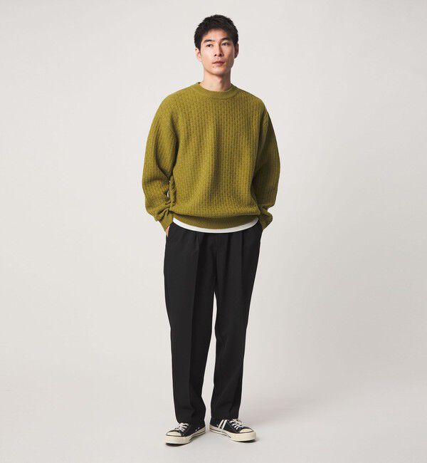 UNITED ARROWS green label relaxing「ハミルトンラムズウール ナイロン ワイドネック ニット」|ニット・セーター|