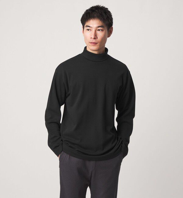UNITED ARROWS green label relaxing「オーガニックコットン スムース タートルネック カットソー」|Tシャツ・カットソー|BLACK