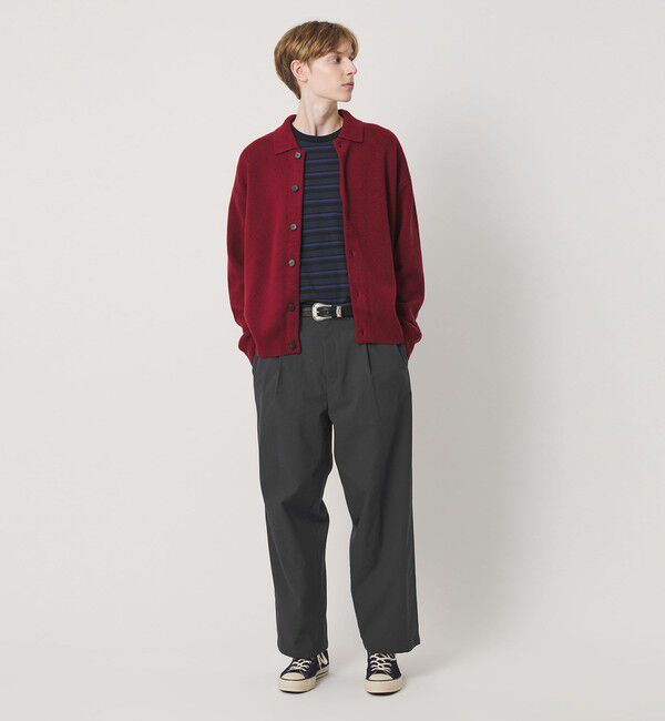 BEAUTY&YOUTH UNITED ARROWS「カルゼ ナイロン 1プリーツ テーパード パンツ NO.10」|チノ|