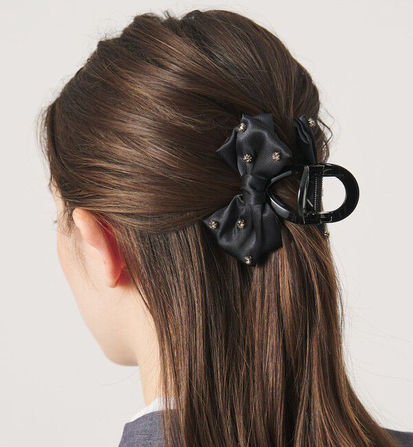 UNITED ARROWS「ビジューリボン ヘアクリップ」|その他|BLACK