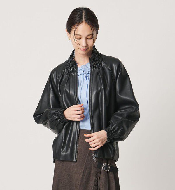 UNITED ARROWS「＜MARILYN MOON＞レザーライク ミドル ブルゾン」|その他|