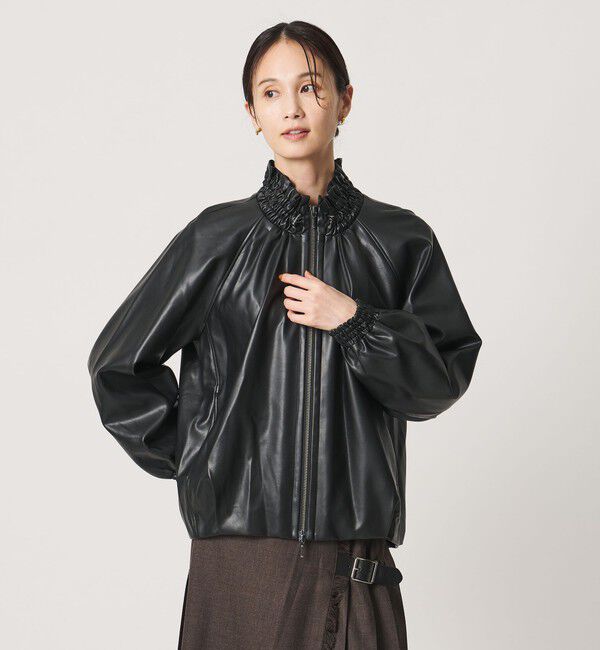 UNITED ARROWS「＜MARILYN MOON＞レザーライク ミドル ブルゾン」|その他|