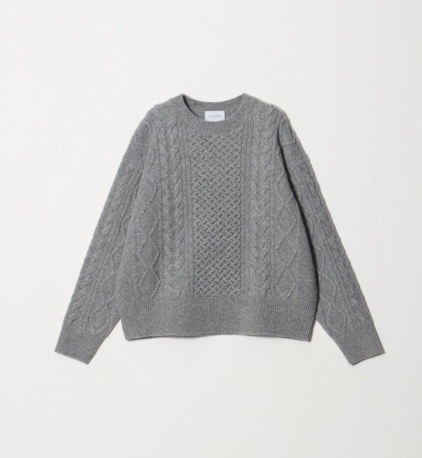 UNITED ARROWS「ケーブル クルーネック ニット」|ニット・セーター|MD.GRAY