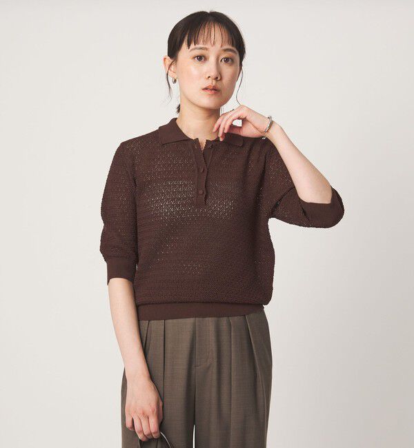 UNITED ARROWS green label relaxing「エリツキ ショートスリーブ ニット」|ニット・セーター|MD.BROWN