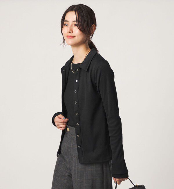 UNITED ARROWS green label relaxing「ブライトリブ エリツキ カットソー カーディガン」|カーディガン|