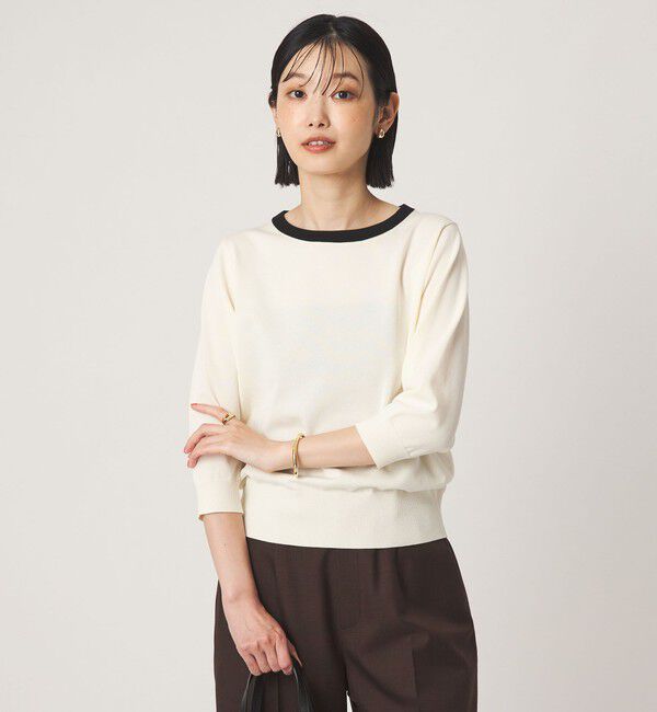 UNITED ARROWS green label relaxing「フォルム スリーブ プルオーバー ニット」|ニット・セーター|WHITE