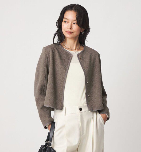 UNITED ARROWS green label relaxing「フクレ ジャガード カットソー ジャケット」|カーディガン|