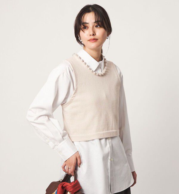 UNITED ARROWS green label relaxing「フェイクパール ボタン ニット ベスト ウォッシャブル」|ベスト・ジレ|