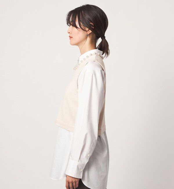 UNITED ARROWS green label relaxing「フェイクパール ボタン ニット ベスト ウォッシャブル」|ベスト・ジレ|