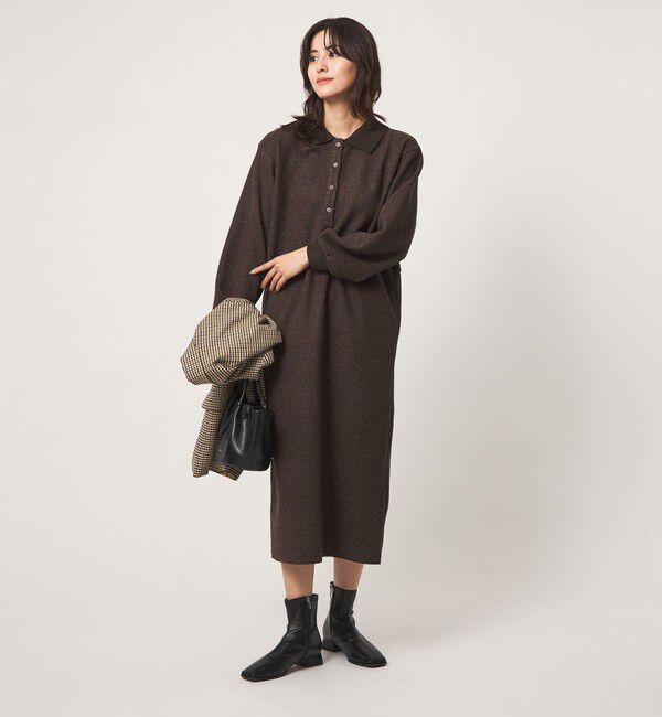 UNITED ARROWS green label relaxing「ウールライク ポロワンピース」|ワンピース|