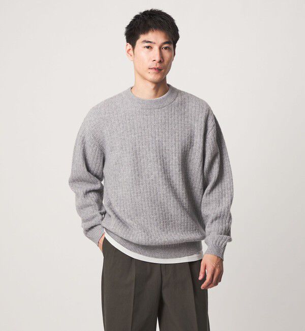 UNITED ARROWS green label relaxing「ハミルトンラムズウール ナイロン ワイドネック ニット」|ニット・セーター|