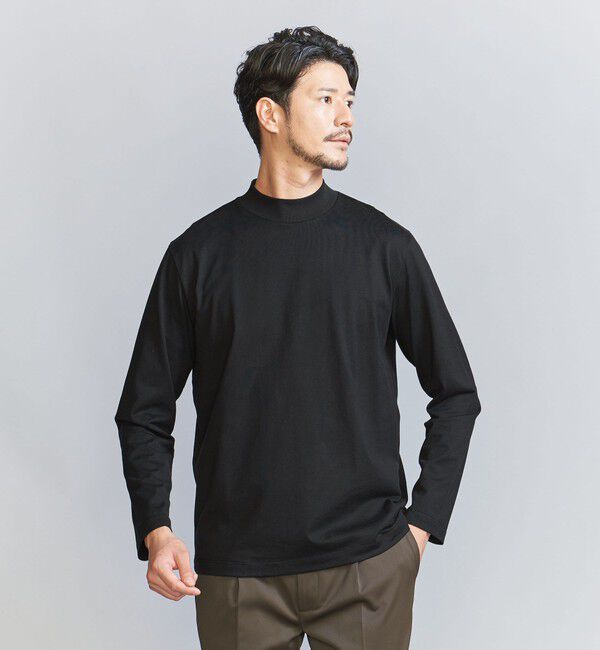 BEAUTY&YOUTH UNITED ARROWS「【WEB限定 WARDROBE SMART】クリア ガスコットン モックネック カットソー【抗菌・防臭】」|Tシャツ・カットソー|