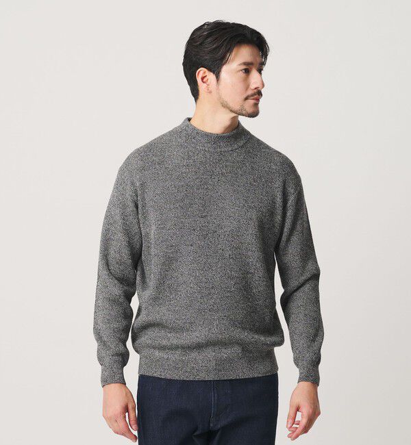 BEAUTY&YOUTH UNITED ARROWS「【WEB限定 WARDROBE SMART】マシーンウォッシャブル ウールミックス アゼ モックネック」|ニット・セーター|