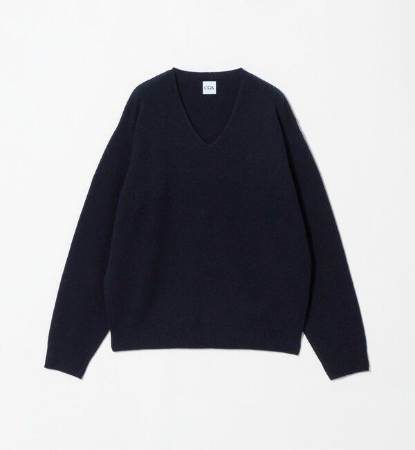 California General Store「＜CGS.＞メリノ ウール Vネック ニット プルオーバー」|ニット・セーター|NAVY